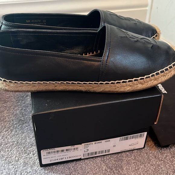 Saint Laurent monogram YSL leather espadrille in black size 38 - Picture 7 of 10